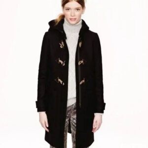 J.Crew Nello Gori Womens 4 Wool Cashmere Toggle Duffle Coat in Black Style 56970